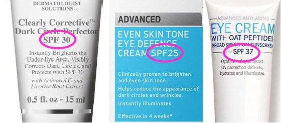 Sun protective eye creams